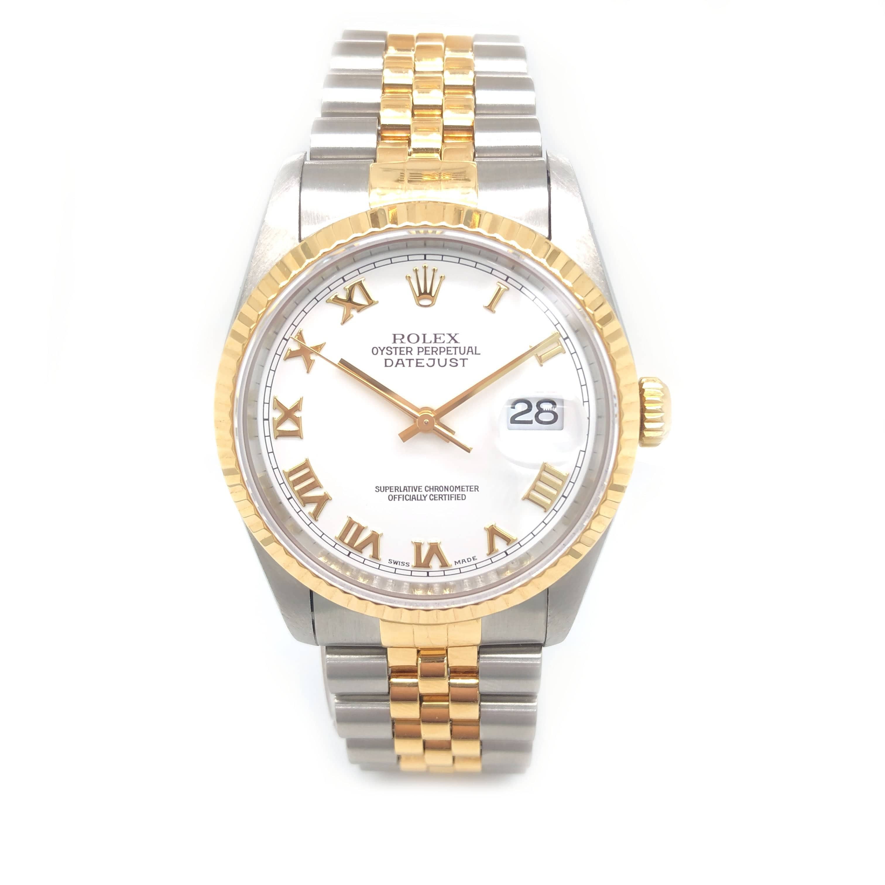 Rolex datejust white sales dial 36mm