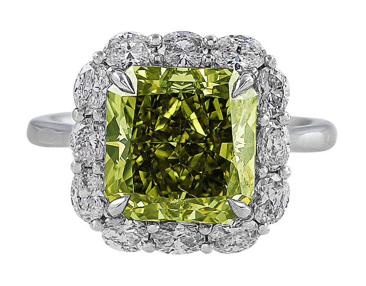 Rivière Platinum 5ct Fancy Green Diamond Ring, GIA Certified – CJ 