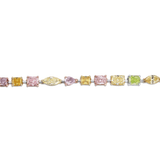 Rivière Platinum 18kt Gold 11.41ctw Multi-Color Diamond Bracelet, GIA Certified