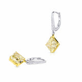 Graff Platinum and 18kt Yellow Gold Yellow Diamond Drop Earrings, GIA Certified