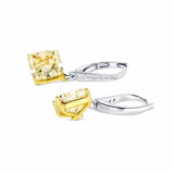 Graff Platinum and 18kt Yellow Gold Yellow Diamond Drop Earrings, GIA Certified