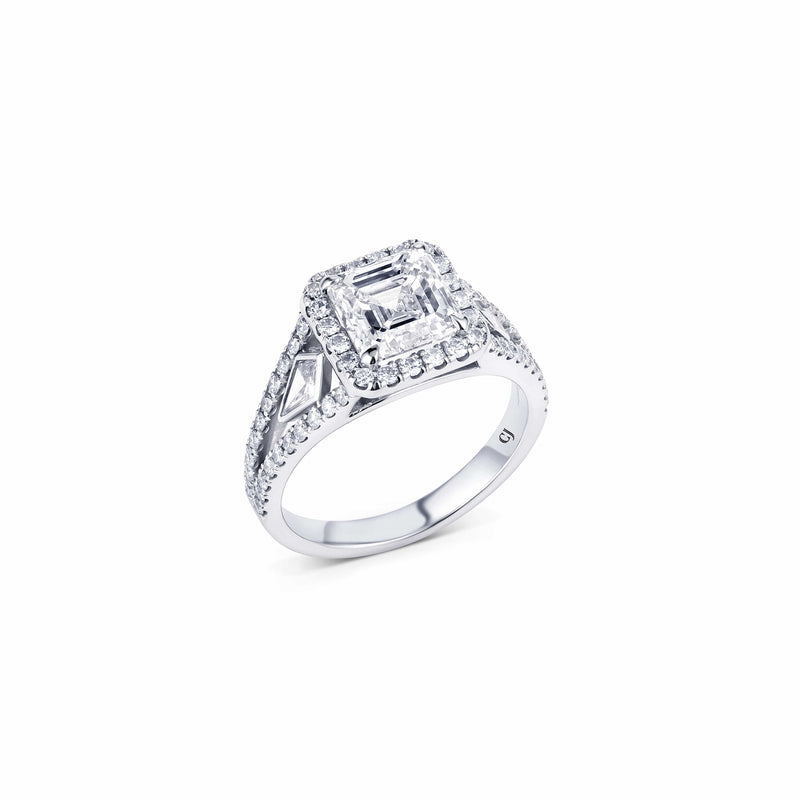 Estate 18kt White Gold 2.20ct Asscher Cut Diamond Ring, GIA Certified