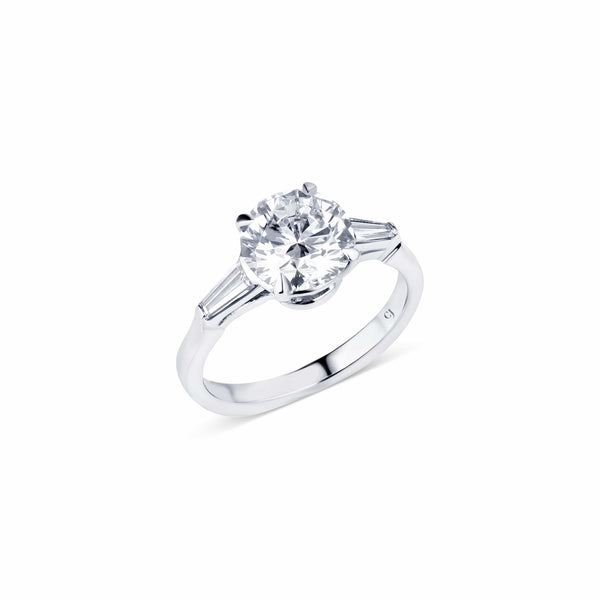 Platinum 2.00ct Diamond Three Stone Ring, GIA Certified