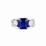 Rivière Platinum and Gold 3.15ct Sapphire and Diamond Ring, GIA AGL Certified