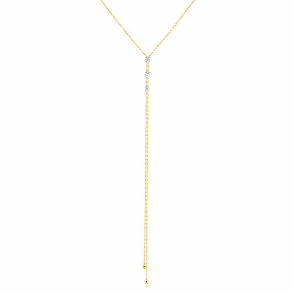 18kt Yellow Gold 0.74ctw Diamond Lariat Necklace