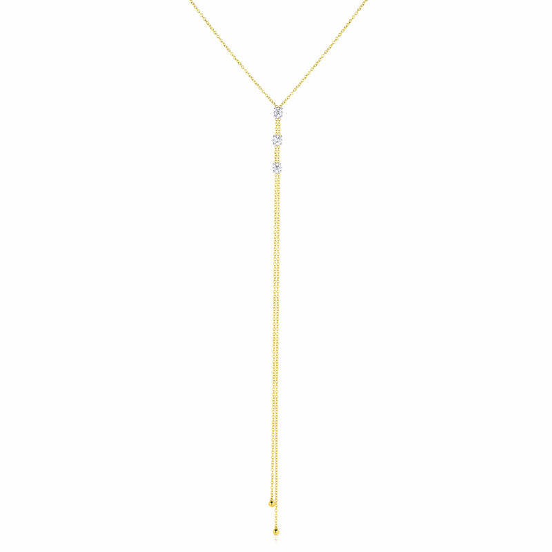 18kt Yellow Gold 0.74ctw Diamond Lariat Necklace