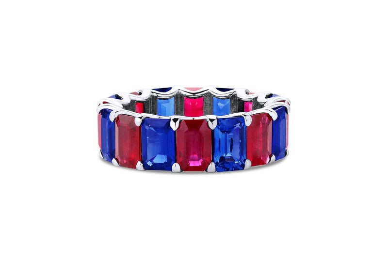 Riviere Ruby and Sapphire Eternity Band