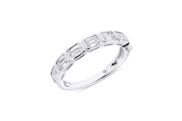 White Gold Emerald Cut Diamond Band