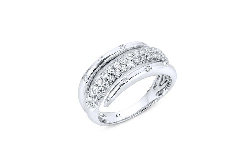 White Gold Swirl Diamond Ring