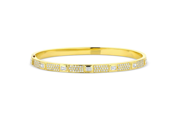 Yellow Gold Pave Diamond Bangle