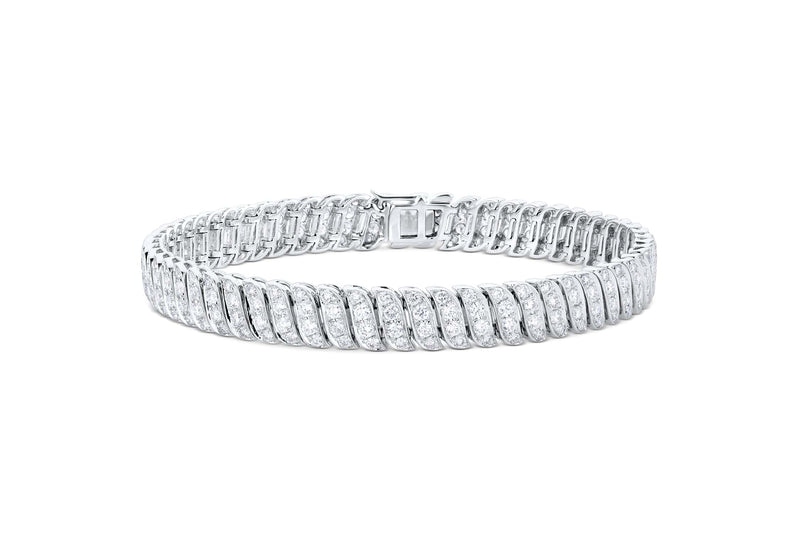 White Gold Scrolled Diamond Bracelet