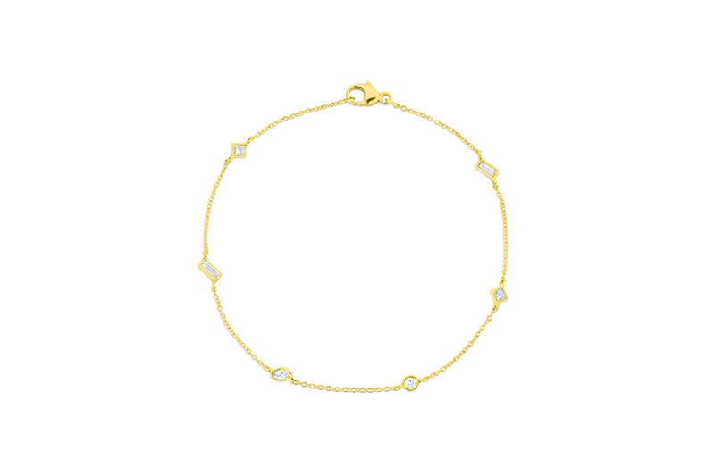 Rivière Yellow Gold Multi-shape Diamond Bracelet