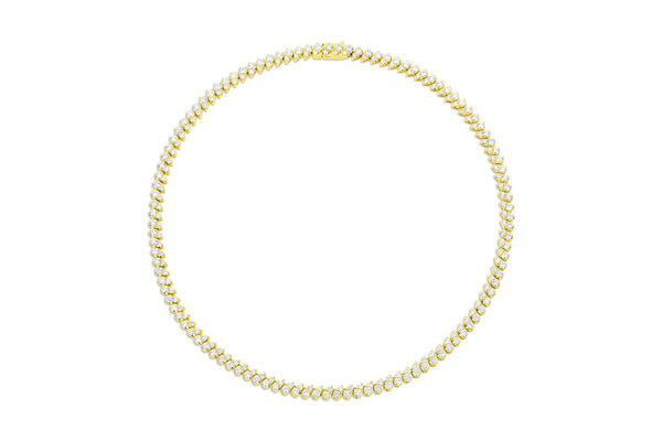 Yellow Gold Teardrop Motif Diamond Necklace