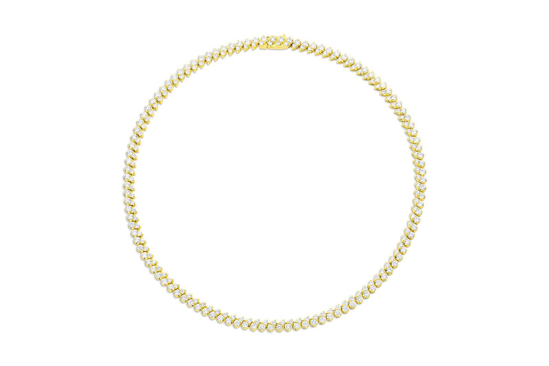 Yellow Gold Teardrop Motif Diamond Necklace