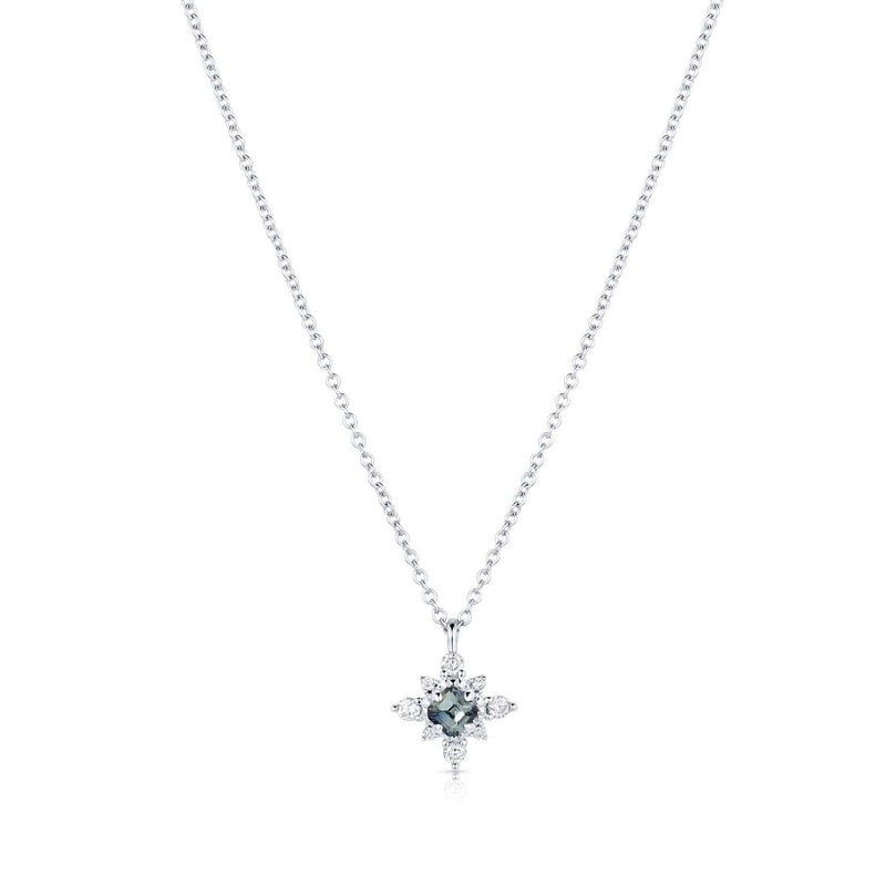 White Gold Sapphire and Diamond Necklace