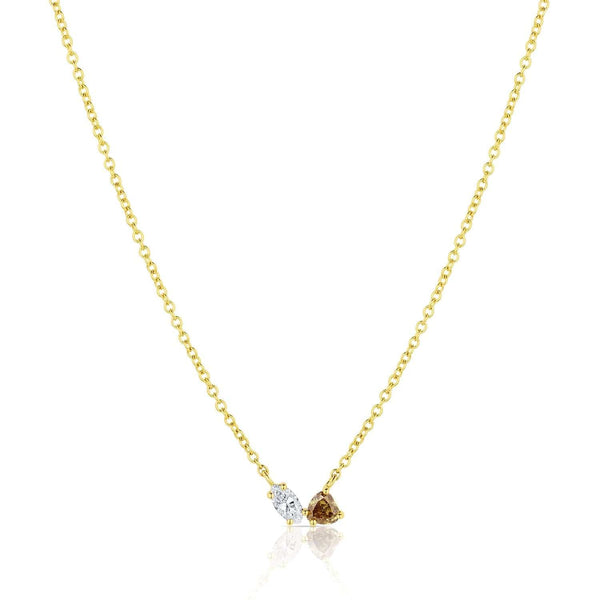 Yellow Gold Toi Et Moi Fancy Color Diamond Necklace