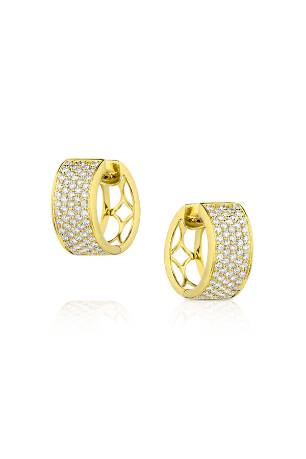 Yellow Gold Diamond Hoop Earrings