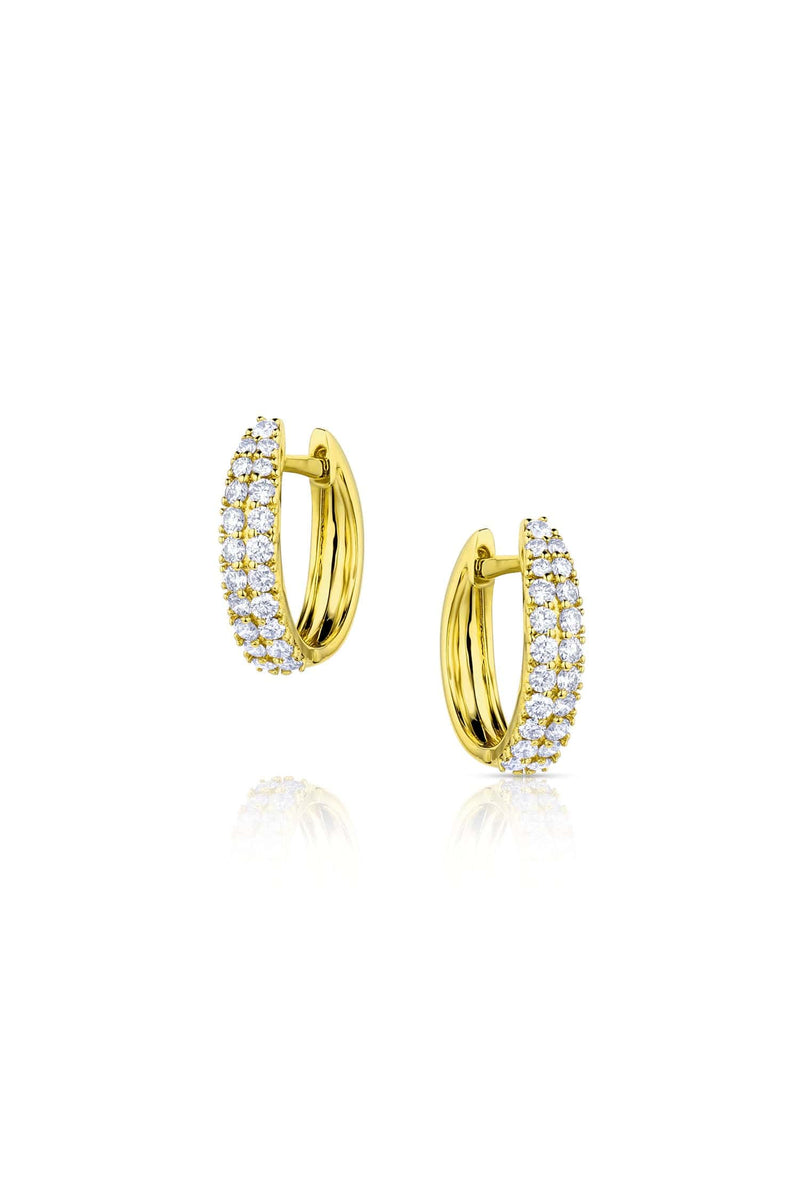 Yellow Gold Diamond Hoop Earrings