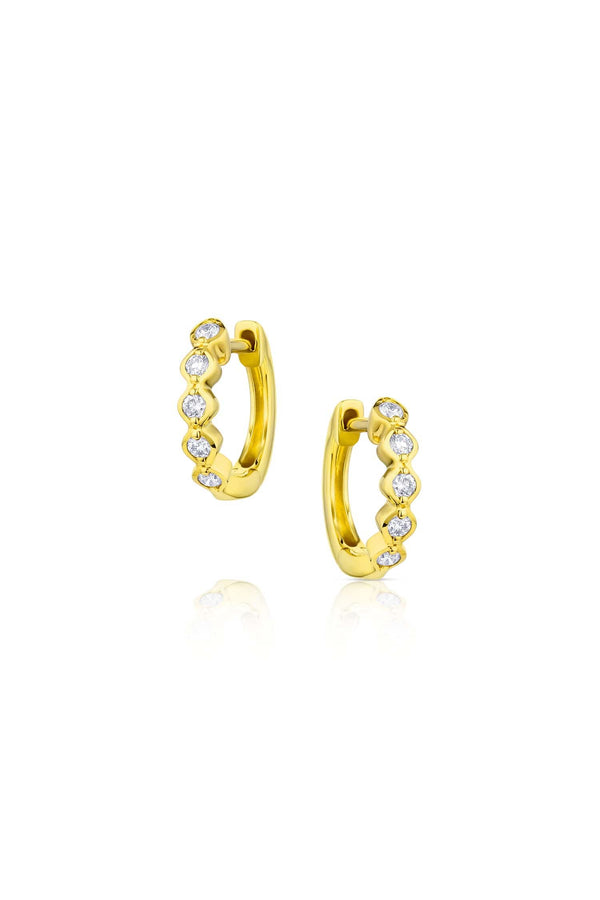 Yellow Gold Diamond Hoop Earrings