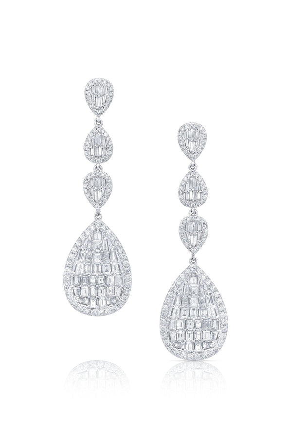 White Gold Chandelier Diamond Earrings