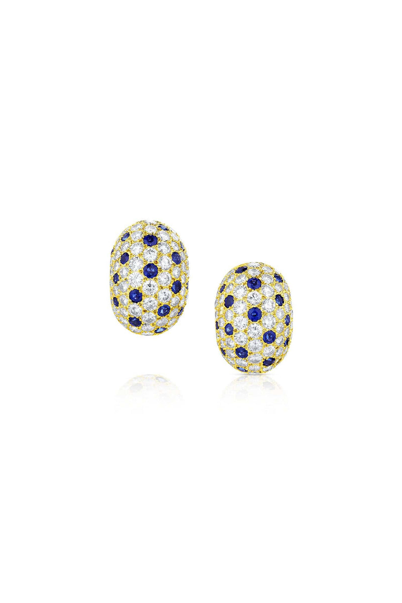 Estate Van Cleef & Arpels Sapphire and Diamond Bombe earrings.