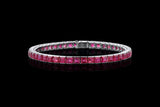 Vintage circa 1930's 18kt white gold Burmese Ruby line bracelet