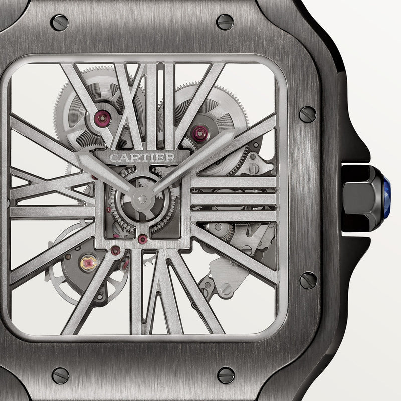 Santos de Cartier skeleton watch CRWHSA0009