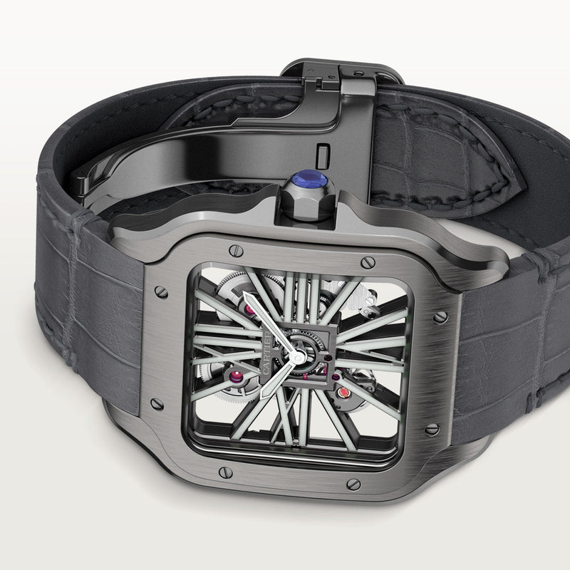 Santos de Cartier skeleton watch CRWHSA0009