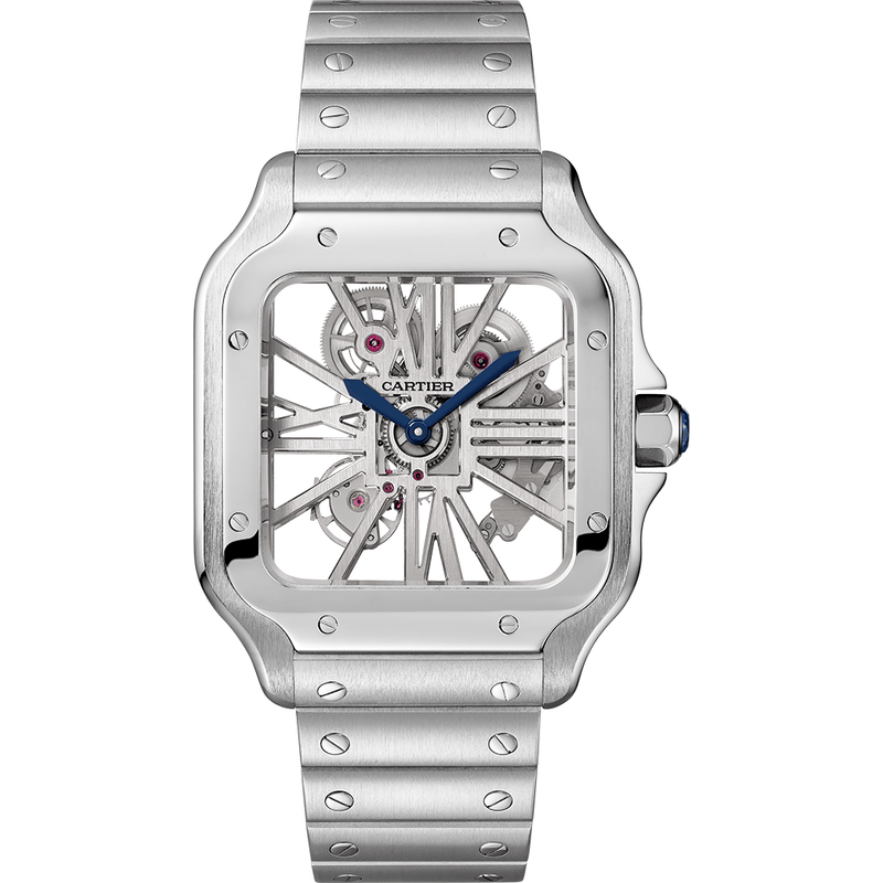 Santos de Cartier skeleton watch CRWHSA0015