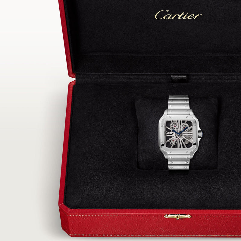 Santos de Cartier skeleton watch CRWHSA0015