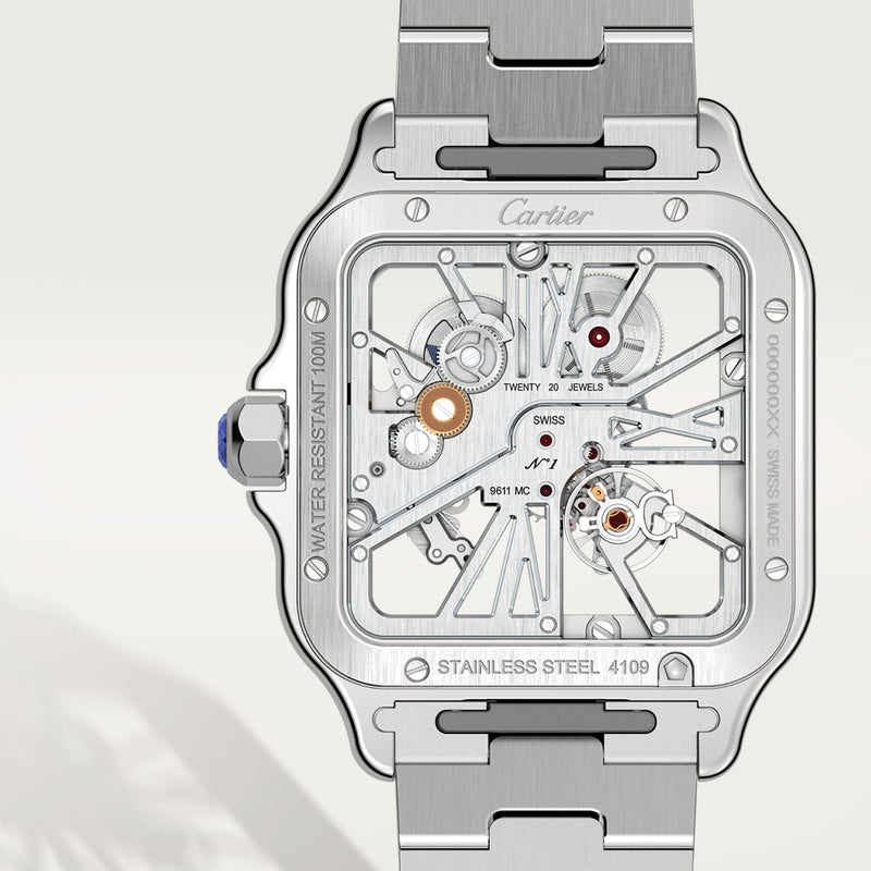 Santos de Cartier skeleton watch CRWHSA0015