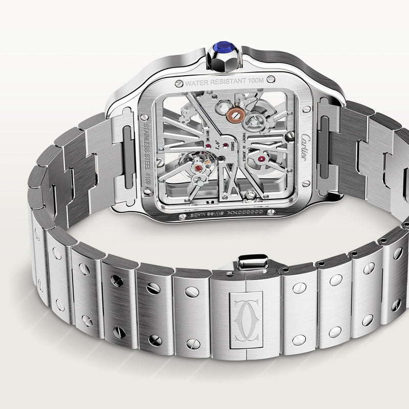 Santos de Cartier skeleton watch CRWHSA0015