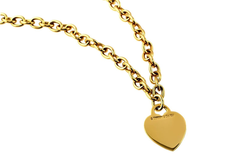 Tiffany & Co Please return 925 Large Heart Tag 16” Necklace with Amazonite  Bead | eBay