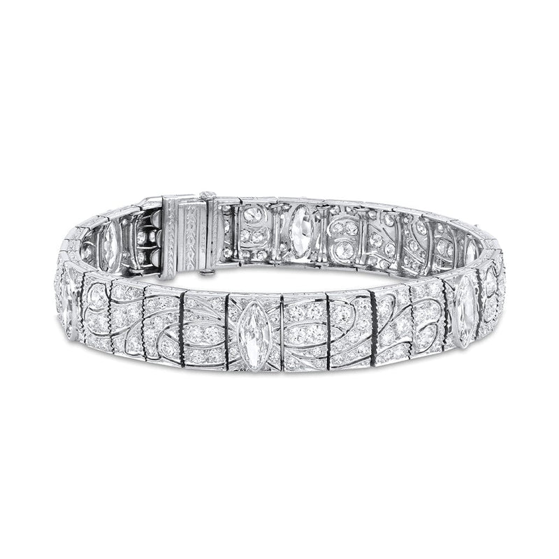 Exquisite 1920s Cartier Platinum Diamond Bracelet