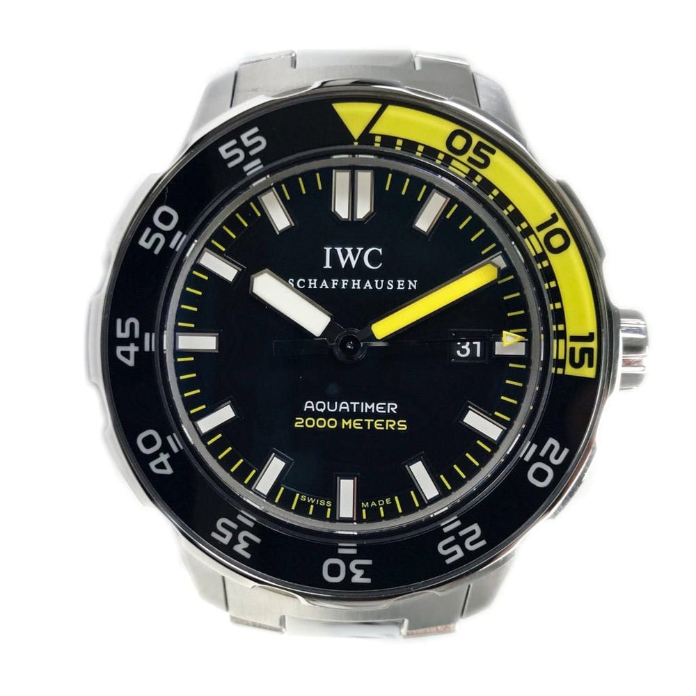 IWC Aquatimer 2000 44MM Steel Black Yellow IW356801 Certified Pre CJ Charles Jewelers