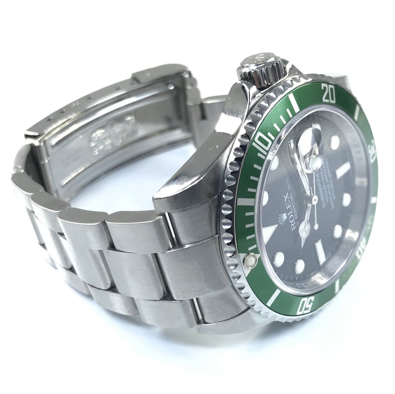 Rolex Submariner Kermit Green Bezel Steel Mens Watch 16610LV